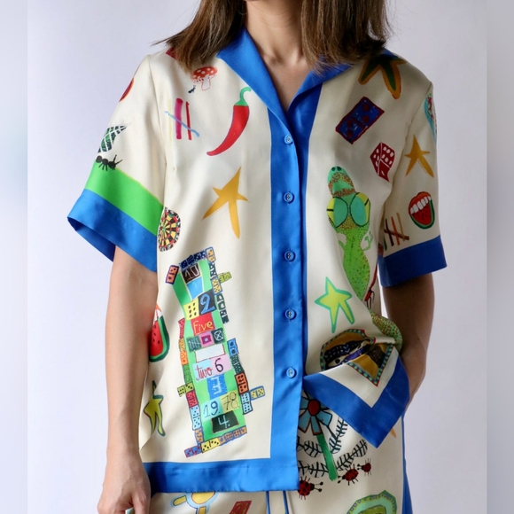 Alemais Tops - Alémais Silk Multicolored Blouse NWT Sz XS AU 6